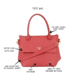 Baggit Red Solid Small Handbag image 2