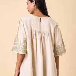 Marigold Lane Beige Regular Fit Printed Top image 2