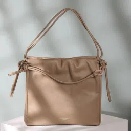 Accessorize London Ruched Mink Solid Medium Shoulder Handbag image 2