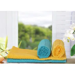 Bianca D'ross Yellow & Blue 380 GSM Hand Towels - Set of 4 image 1