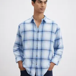Pepe Jeans Blue Cotton Regular Fit Checks Shirt-picture-35