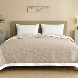 Boutique Living TC Pink & Grey 250 TC Floral Print Print Reversible Double Size Dohar image 2