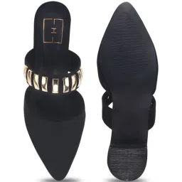 Hvnly by Shoetopia Women's Black Mule Shoes image 3