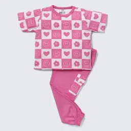 Nite Flite Girls Multicolor Cotton Printed Pyjama Set-image-59