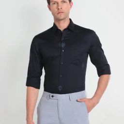 Arrow Ink Blue Cotton Slim Fit Printed Shirt-picture-21