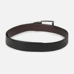 louis philippe Men Black & Brown Textured Reversible Formal Italian Leather with Dual Tone Buckle Belt image 3