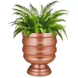 ORILEY Metal Flower Pot Grooved Round Cylindrical Planter 34 x 27 cm Copper-picture-47