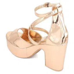 Elle Women's Golden Ankle Strap Sandals image 5
