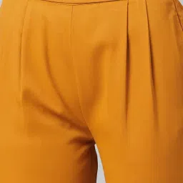 Marie Claire Mustard Mid Rise Regular Fit Trousers image 5