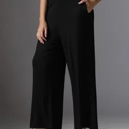 Selvia Edge Women Striped High-Rise Easy Wash Trousers image 4