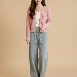 Mast & Harbour Women Cardigan with Applique Detail-picture-24