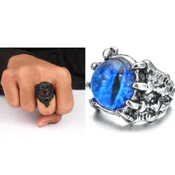 Teeragaj Set Of 2 Stone Studded Adjustable Finger Ring-picture-31