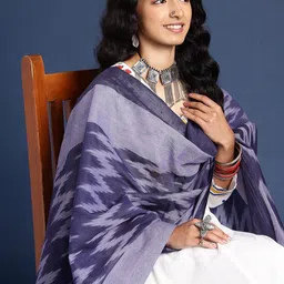 Taavi Woven Design Pure Cotton Ikat Dupatta-picture-24
