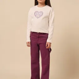 U.S. Polo Assn. Kids Girls Bootcut Mid-Rise Stretchable Jeans image 4