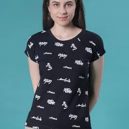 V-Mart Women Typography Printed Round Neck Cotton T-shirt-picture-29