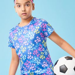 Pine Active Half Sleeves High Stretch T-Shirt Abstract Print - Multicolour-picture-16
