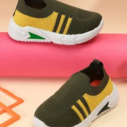 TOMSY CHOICE Mesh Detailed & Colour Blocked Slip On Shoes - Yellow-picture-23