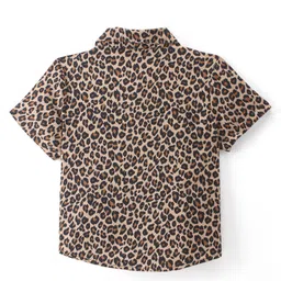 CrayonFlakes Rayon Half Sleeves Animal Printed Shirt - Brown image 3