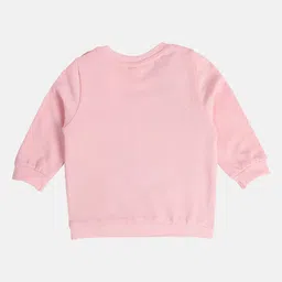 MINI KLUB Cotton Knit Full Sleeves Elephant Printed Light Winter Sweatshirt - Pink image 3