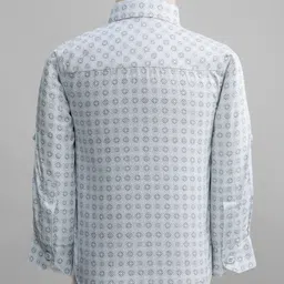 Robo Fry Cotton Woven Full Sleeves Printed 3 Piece Party Suit With Bow - Navy Blue image 3