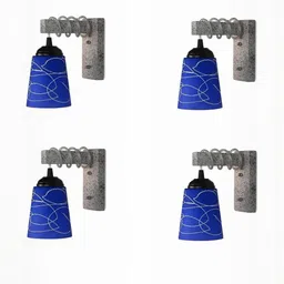 SOMIL Blue Glass Cylinder Printed Wall Lamps-picture-17