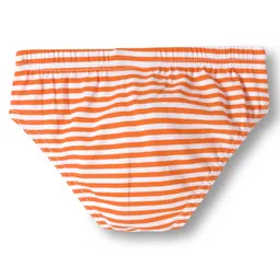 Honeyhap Premium 100% Cotton Elastane Knit with Bio Finish Briefs with Stripes Solid & Gaming Print Pack of 5 - Bright White Russet Orange & Scuba Blue image 5