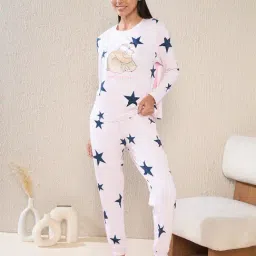 Sweet Dreams White Printed Top With Pyjamas-image-50