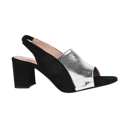 Shoetopia Kids Silver & Black Back Strap Sandals image 2