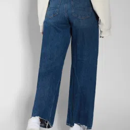 American Eagle Blue Cotton Solid Jeans image 2