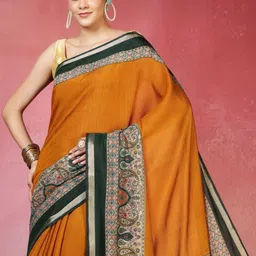 Meena Bazaar Ethnic Motifs Printed Saree With Blouse Piece image 4