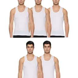 Rupa Frontline White Cotton Regular Fit Vest (Pack Of 5)-picture-14
