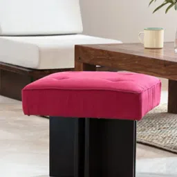 Artisans Rose Flat Tufted Pink Canvas Pouffe-picture-12