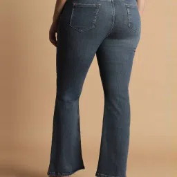 Allen Solly Blue Cotton Mid Rise Bootcut Jeans image 2