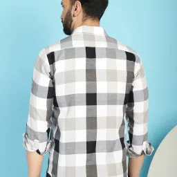 Indian Needle Black Regular Fit Check Cotton Shirt image 2