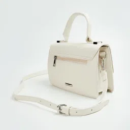 Ginger by Lifestyle White Satchel Handbag image 2