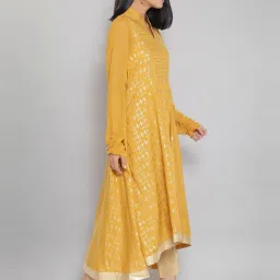 Aurelia Yellow Embellished Flared Kurta image 4