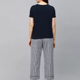 Chemistry Navy & White Printed Top With Pyjamas image 2