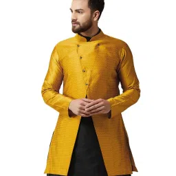 Sojanya Mustard Self Print Sherwani Jacket image 1
