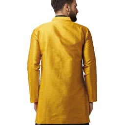Sojanya Mustard Self Print Sherwani Jacket image 2