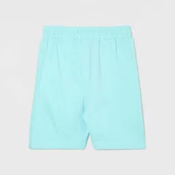 Fame Forever by Lifestyle Kids Sky Blue & White Cotton Printed Shorts image 2