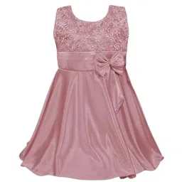 Wish Karo Girls Burgundy Embroidered Party Dress-picture-36