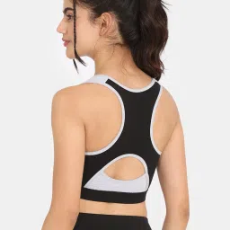 Rosaline by Zivame Black Sports Bra With Removable Padding image 2