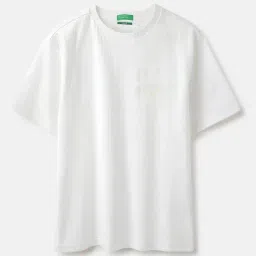 United Colors of Benetton Girls White Cotton Textured T-Shirt-image-72