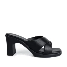 Louis Stitch Women's Black Cross Strap Sandals image 2