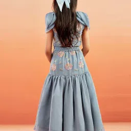 VASTRAMAY Girls Aqua Lehenga Choli Set image 2