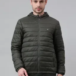 Van Heusen Green Regular Fit Quilted Jacket-image-46