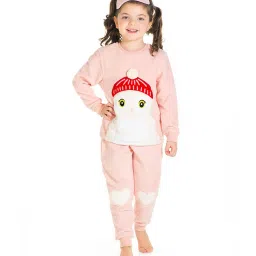 Cherry Crumble by Nitt Hyman Kids Peach Applique Winter Nightsuit image 1