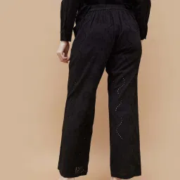 Fame Forever By Lifestyle Black Cotton Regular Fit Trousers image 2