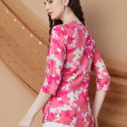 Melange By Lifestyle Pink Regular Fit Printed Tunic image 2