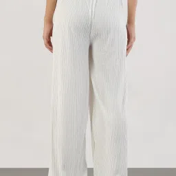showoffff SHOWOFF White Cotton Lycra Solid Trousers image 2